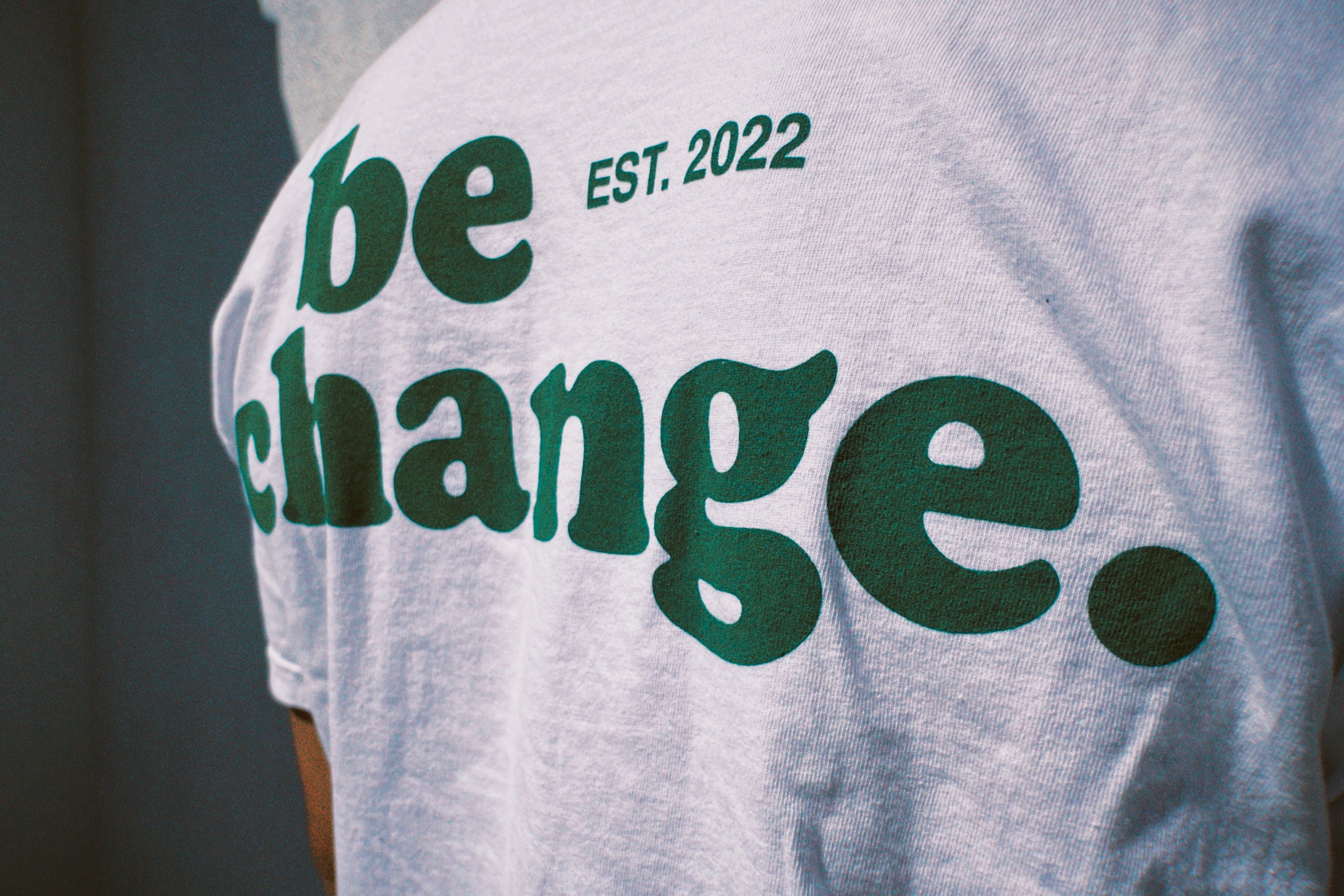 Be Change Self Care Tee Back/Green Close Up