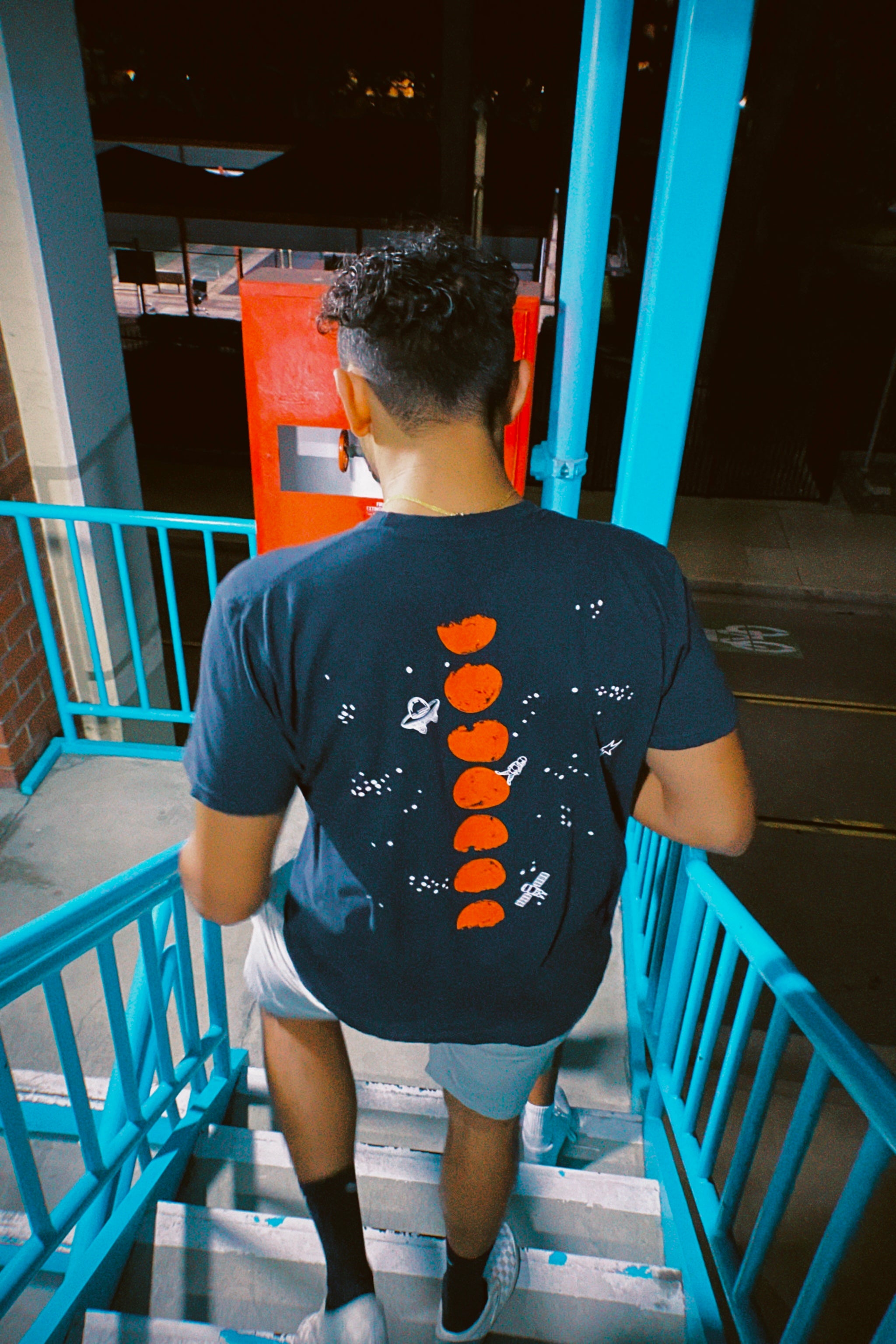 Be Change Aeronautics & Space Tee Red Moons Back/Black